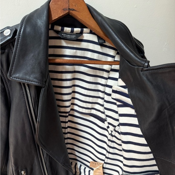 Scotch & Soda Women’s Leather Jacket P/XS - Picture 3 of 4